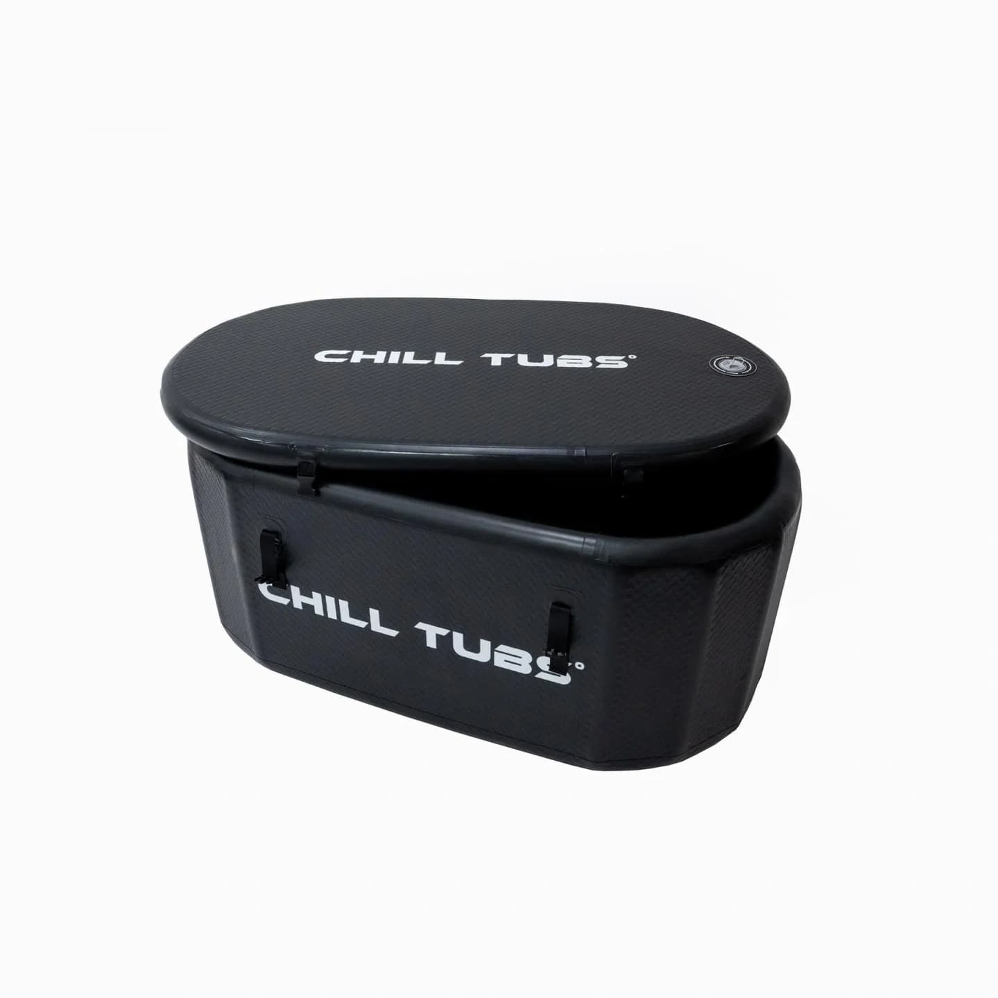 Complete Chill Tubs Essential Bath with its thermal lid partly lifted