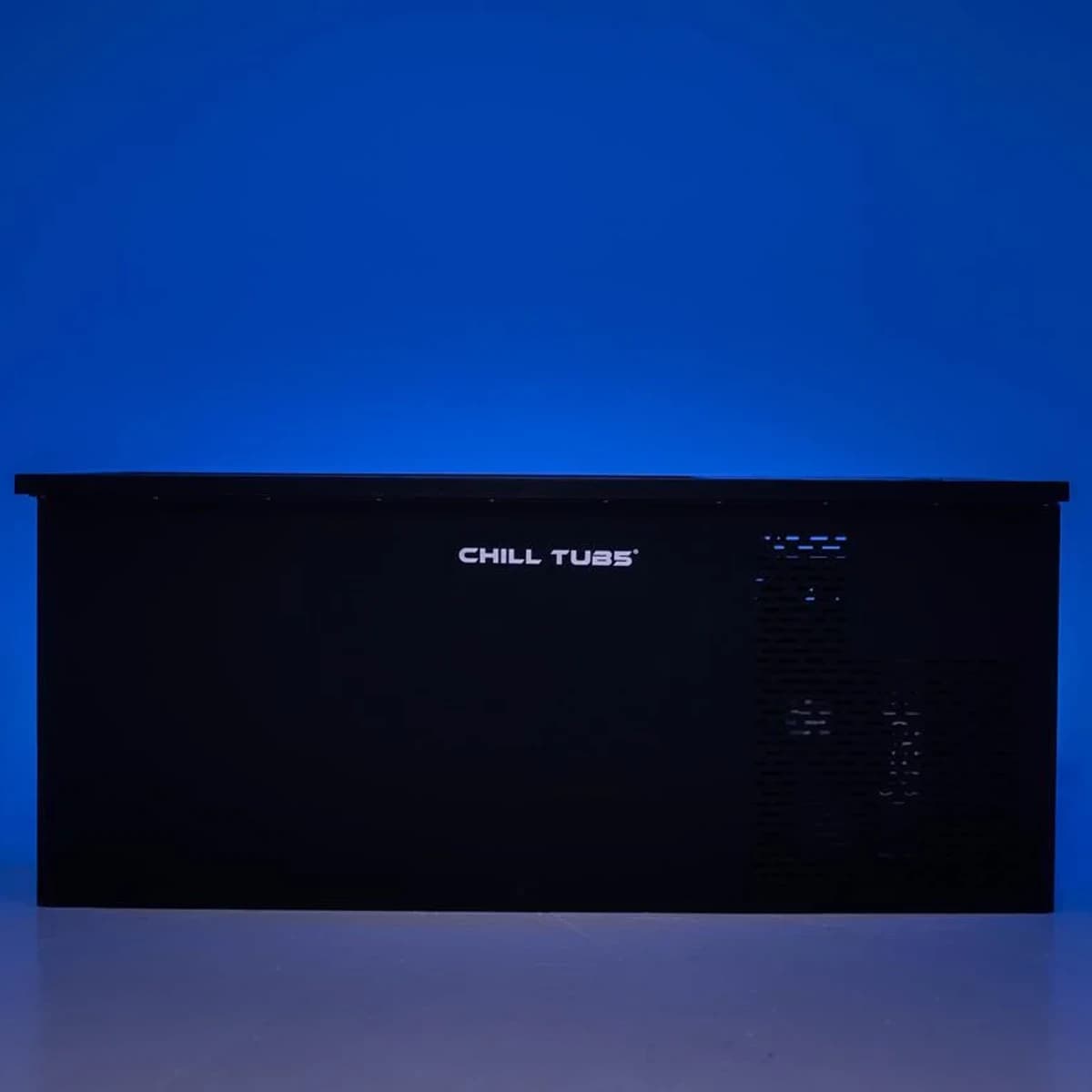 Front side of the Chill Tubs Original cabinet against a blue backdrop