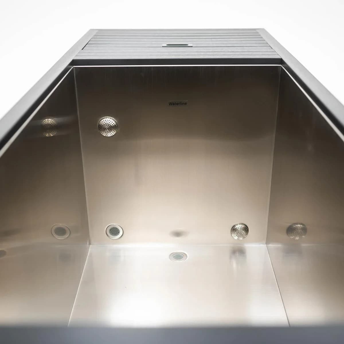 Overhead view into the Original stainless-steel cold plunge basin