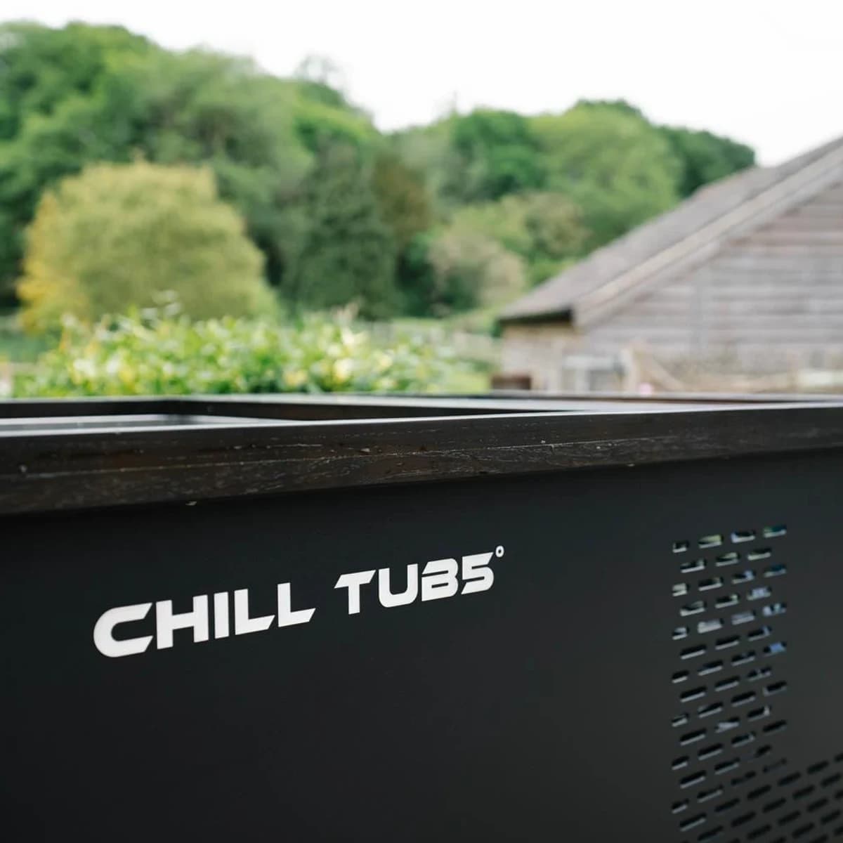 Chill Tubs Original exterior logo and cabinet vent detail