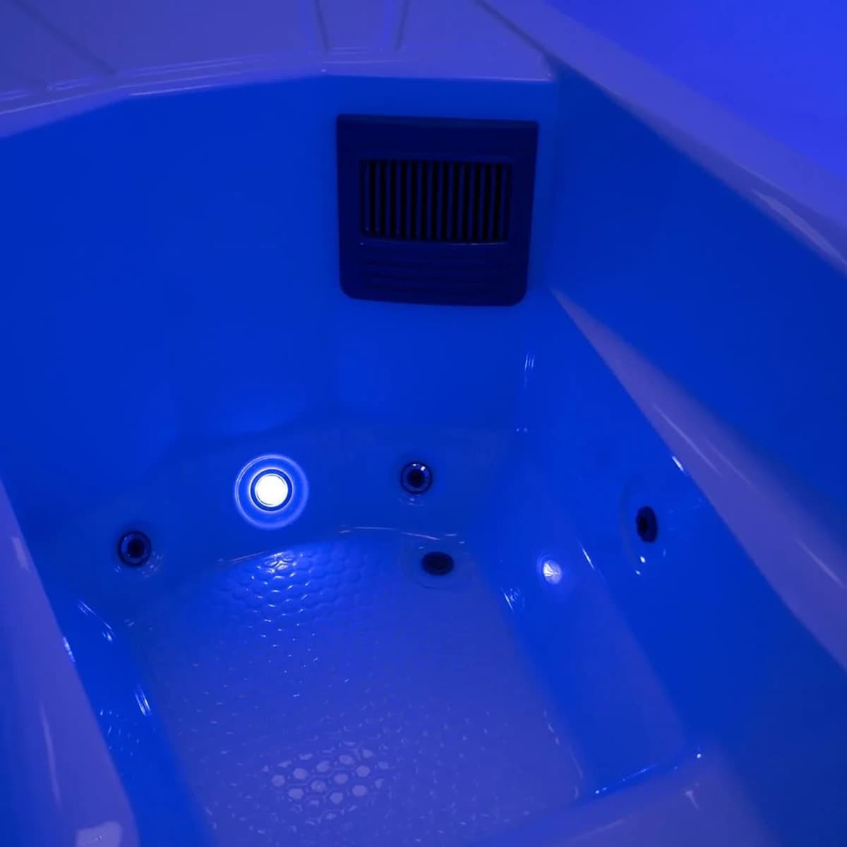 Interior of the Pro basin illuminated in blue