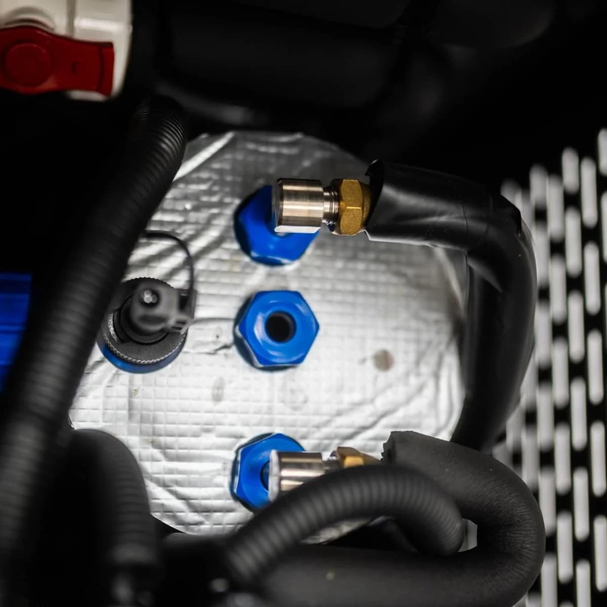 Connections inside the Chill Tubs Pro service compartment