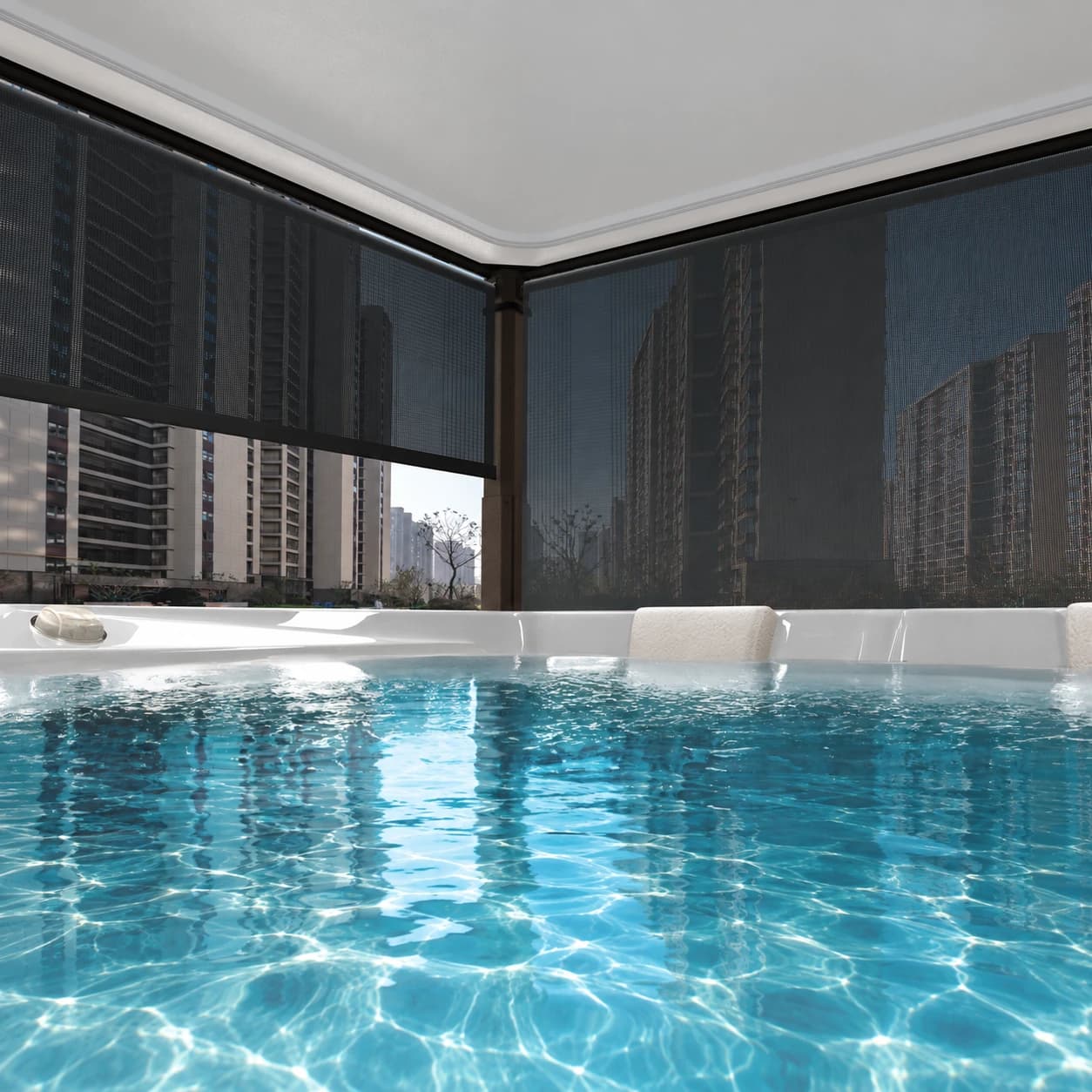 View from a spa beneath the Covana Evolution privacy screens