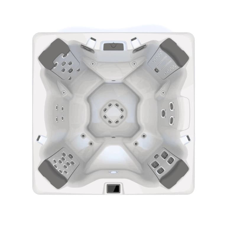Bullfrog Spas A7 Special Edition, empty top-down view showing the interior and jets on a white background