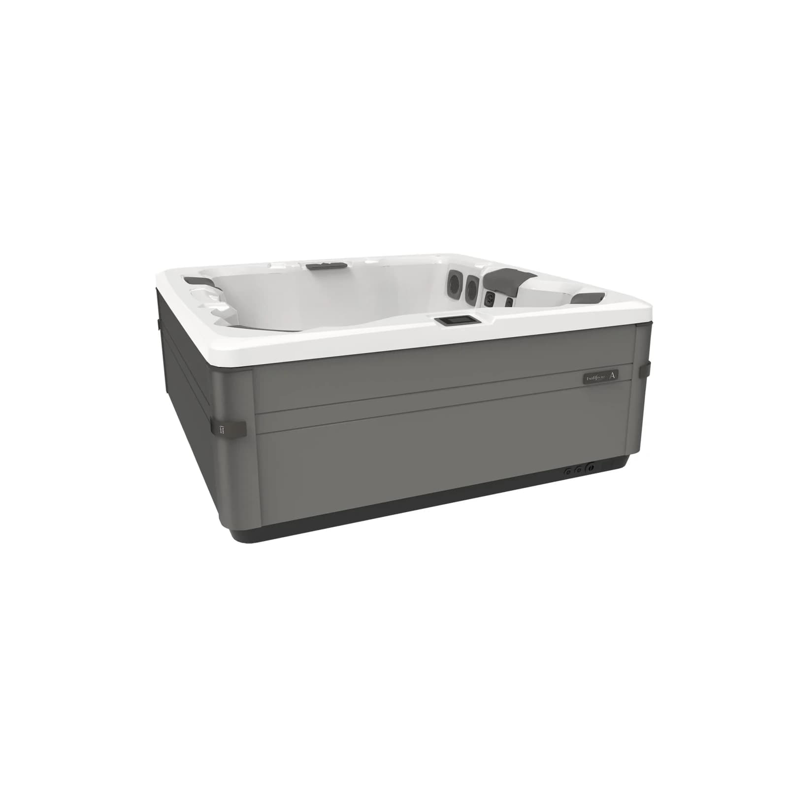 Bullfrog Spas A7L hot tub in Coastal Gray finish, official three-quarter product view