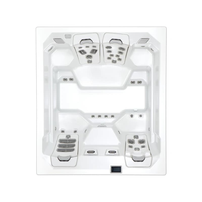 Bullfrog Spas M6 hot tub, official overhead product view on a white background