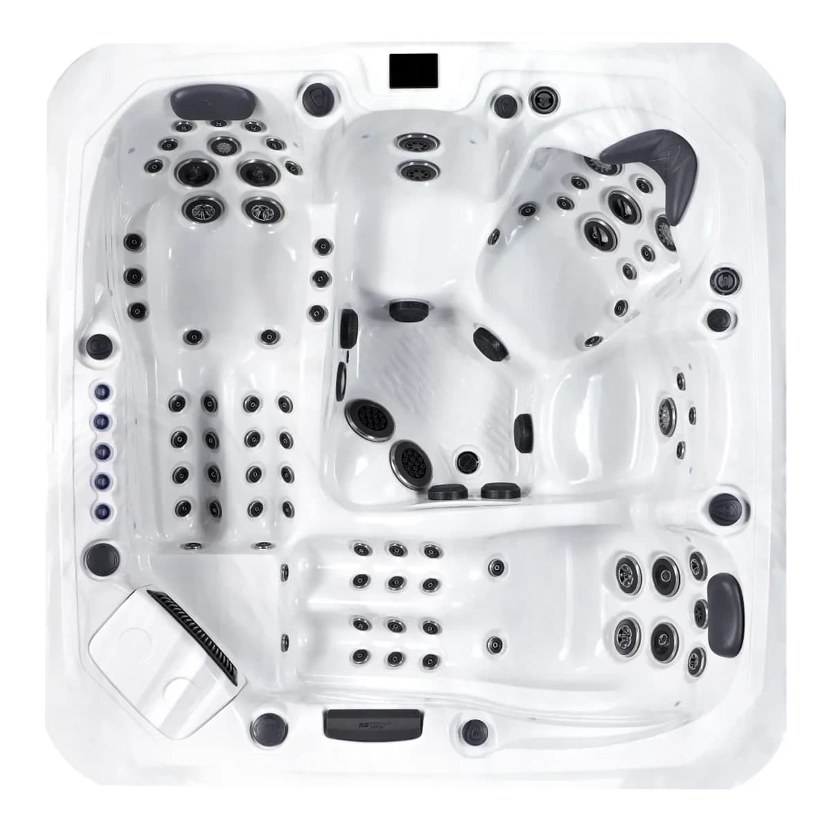 Platinum Spas Barcelona Hot Tub, empty top-down view showing the interior and jets on a white background