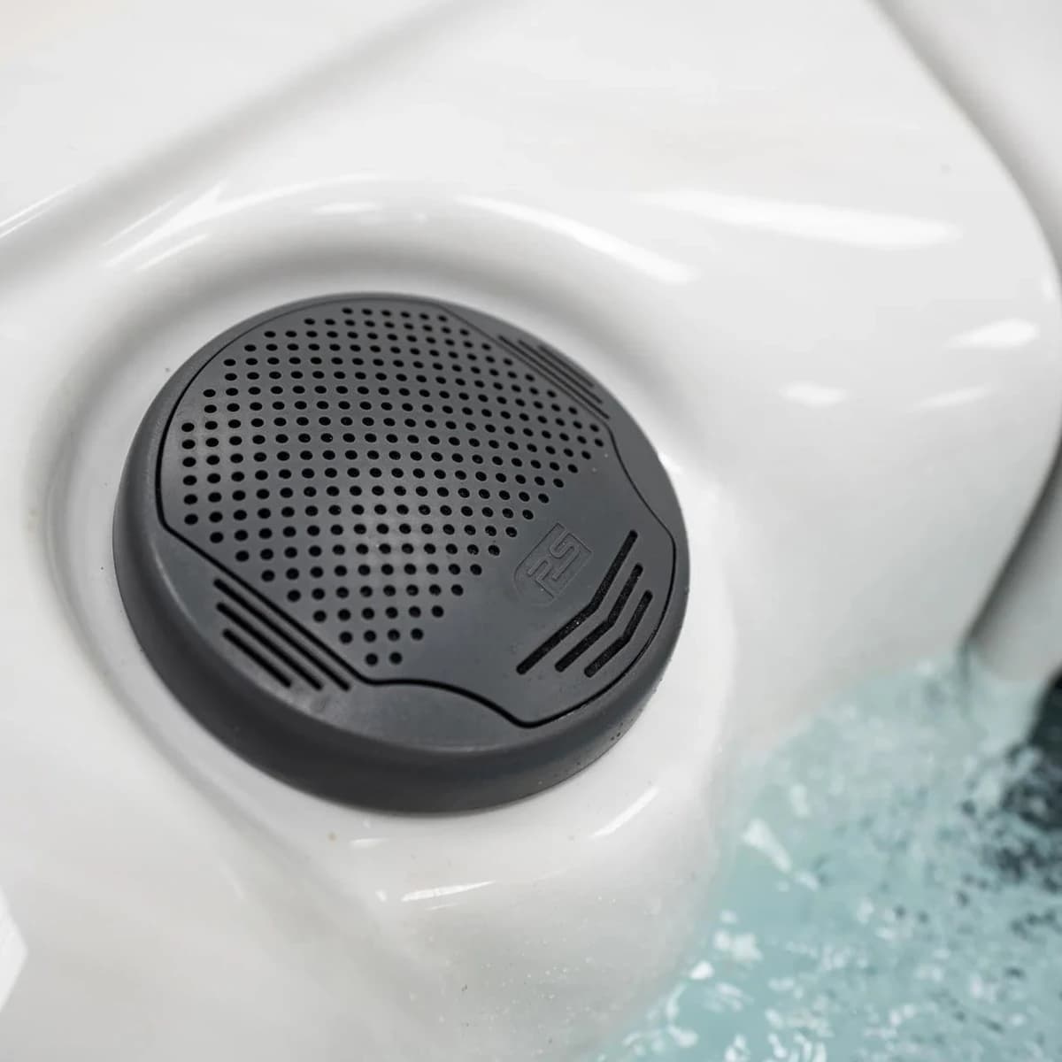 Platinum Spas Barcelona hot tub built-in speaker in the spa shell