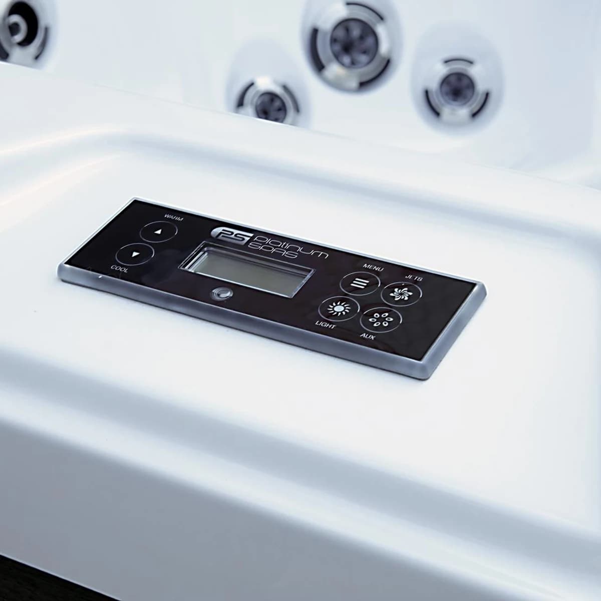 Close view of the St Tropez hot tub control panel