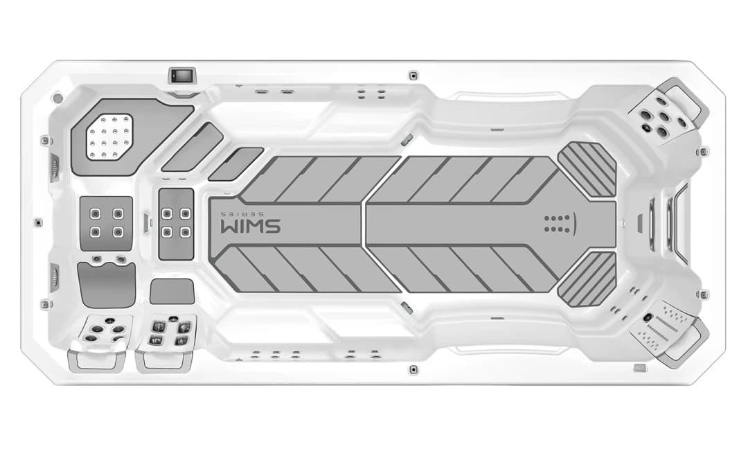 Bullfrog Spas S200 Swim Spa, empty top-down view showing the interior and jets on a white background