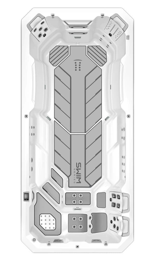 Bullfrog Spas S200 Swim Spa, empty top-down view showing the interior and jets on a white background