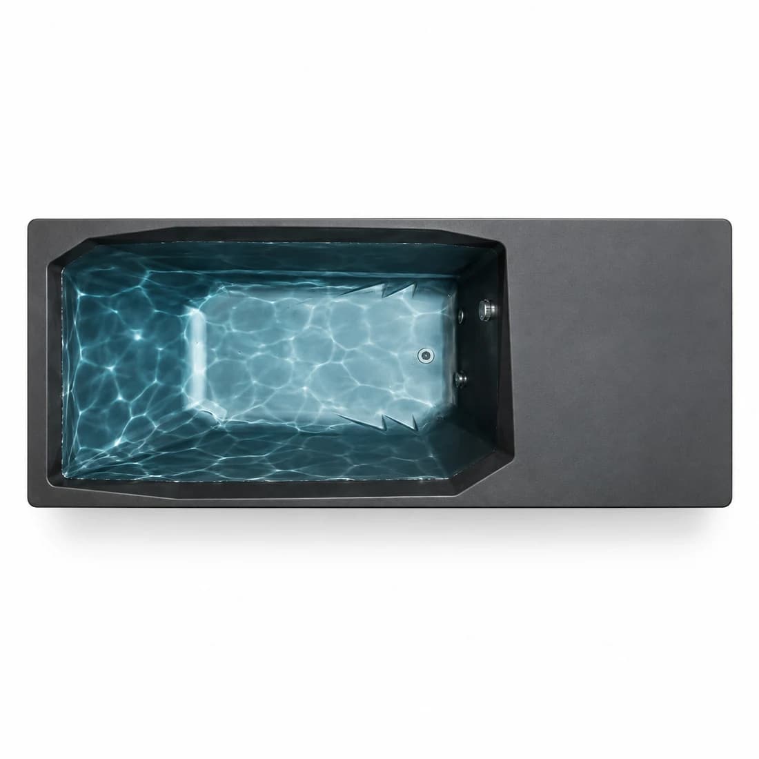 Chill Tubs Lite, overhead studio view with water on white