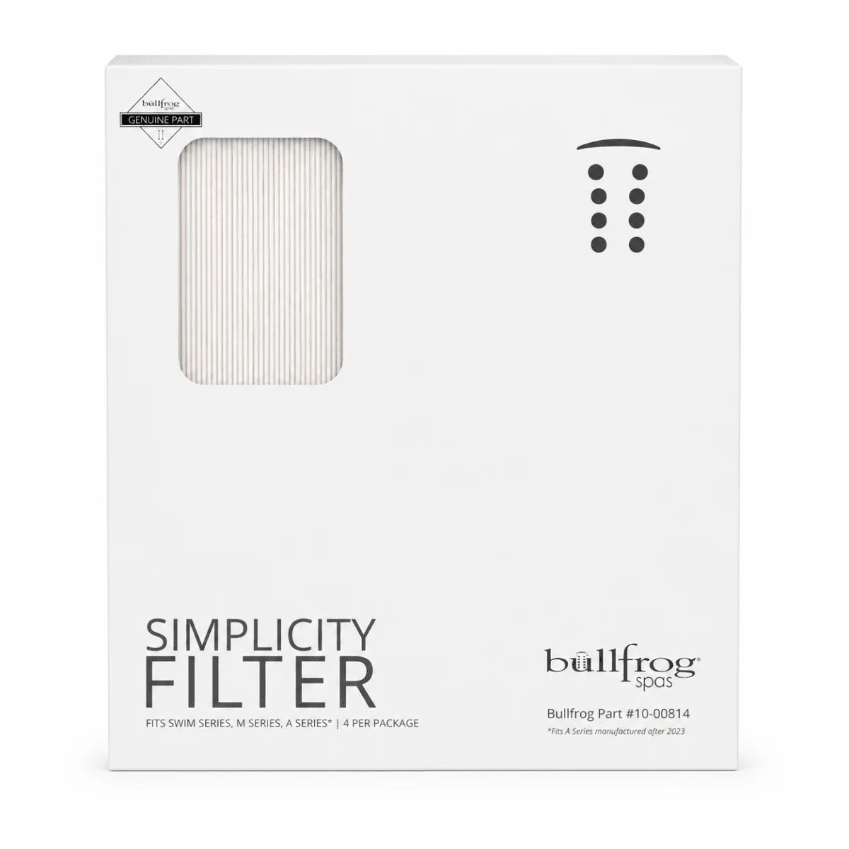 Bullfrog Spas Simplicity Flat Filters – 4 Pack | M Series, Swim Series & 2023+ A Series