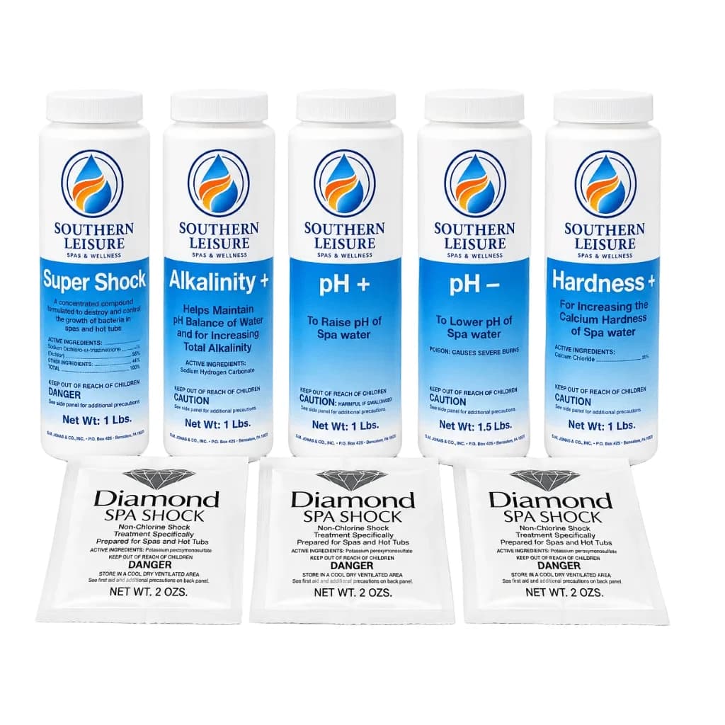 Southern Leisure Spa Starter Kit – Water Balancers, Chlorine & Shock