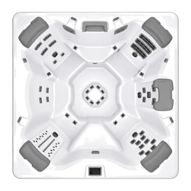 Bullfrog Spas A7, empty top-down view showing the interior and jets on a white background