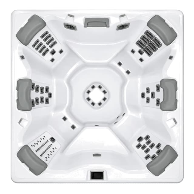 Bullfrog Spas A8, empty top-down view showing the interior and jets on a white background