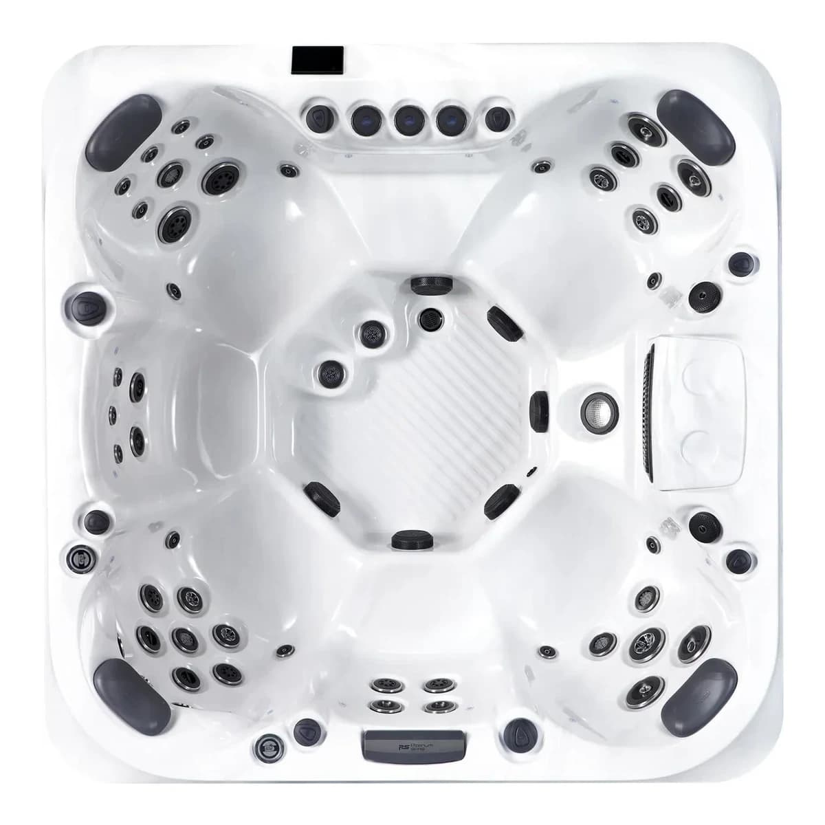Platinum Spas Palermo Hot Tub, empty top-down view showing the interior and jets on a white background