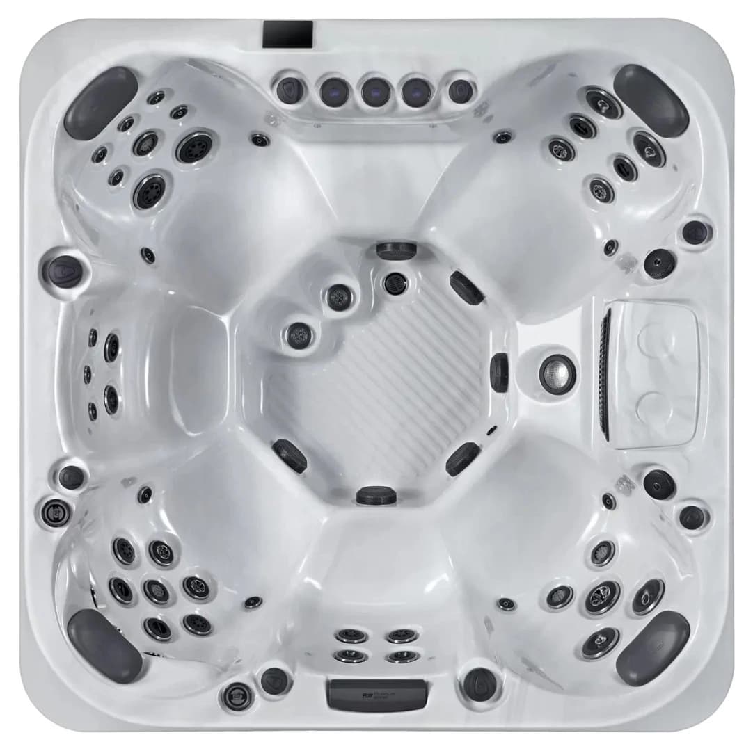 Platinum Spas Sicily Hot Tub, empty top-down view showing the interior and jets on a white background