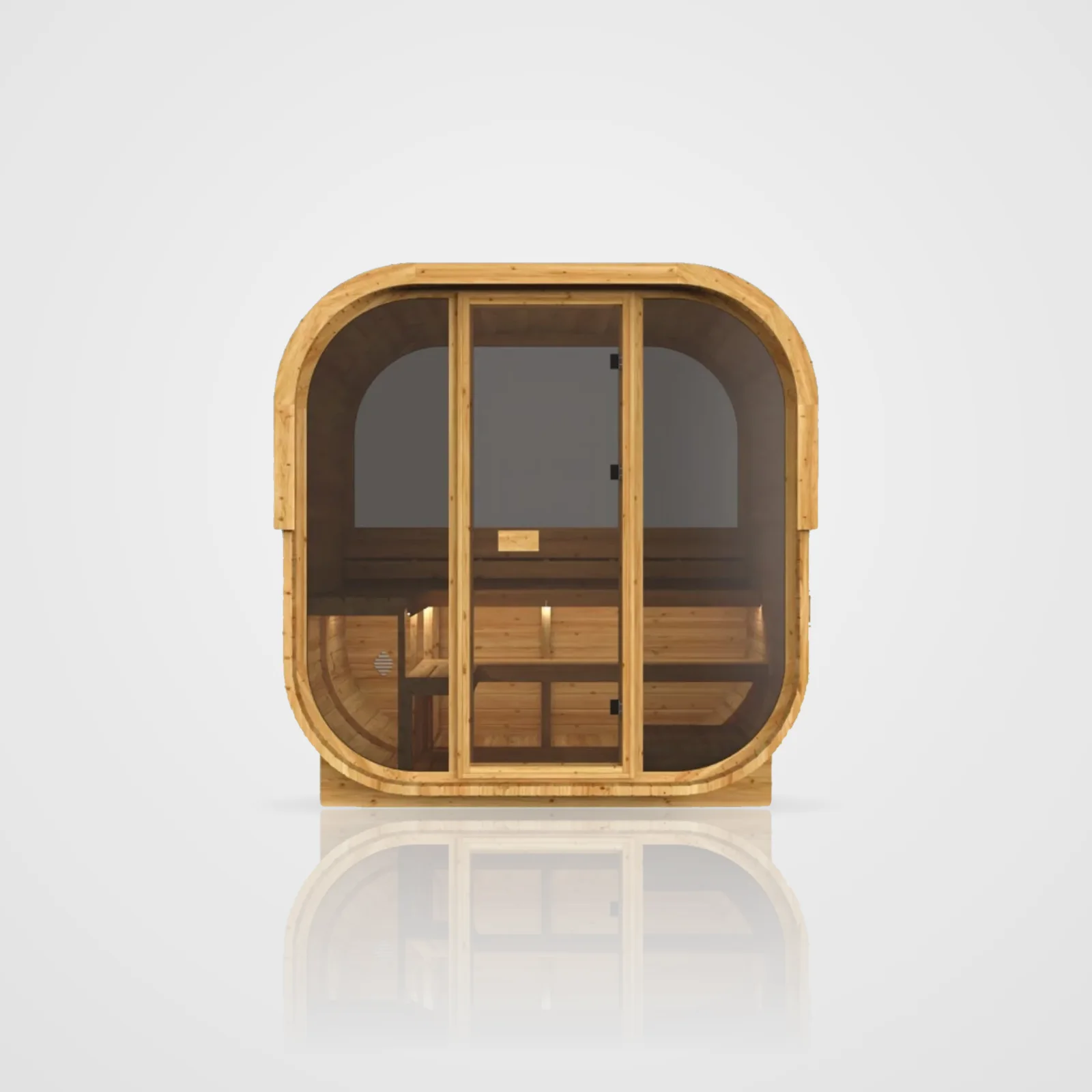 Hekla Cube 160 sauna, Scandi finish, official product image