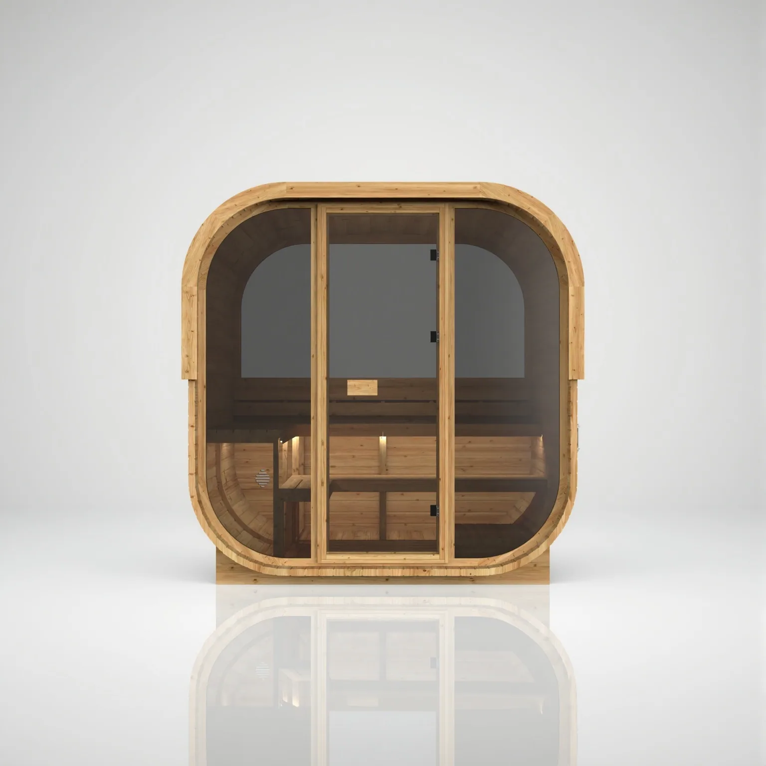 Hekla Cube 210 sauna, Scandi finish, official product image