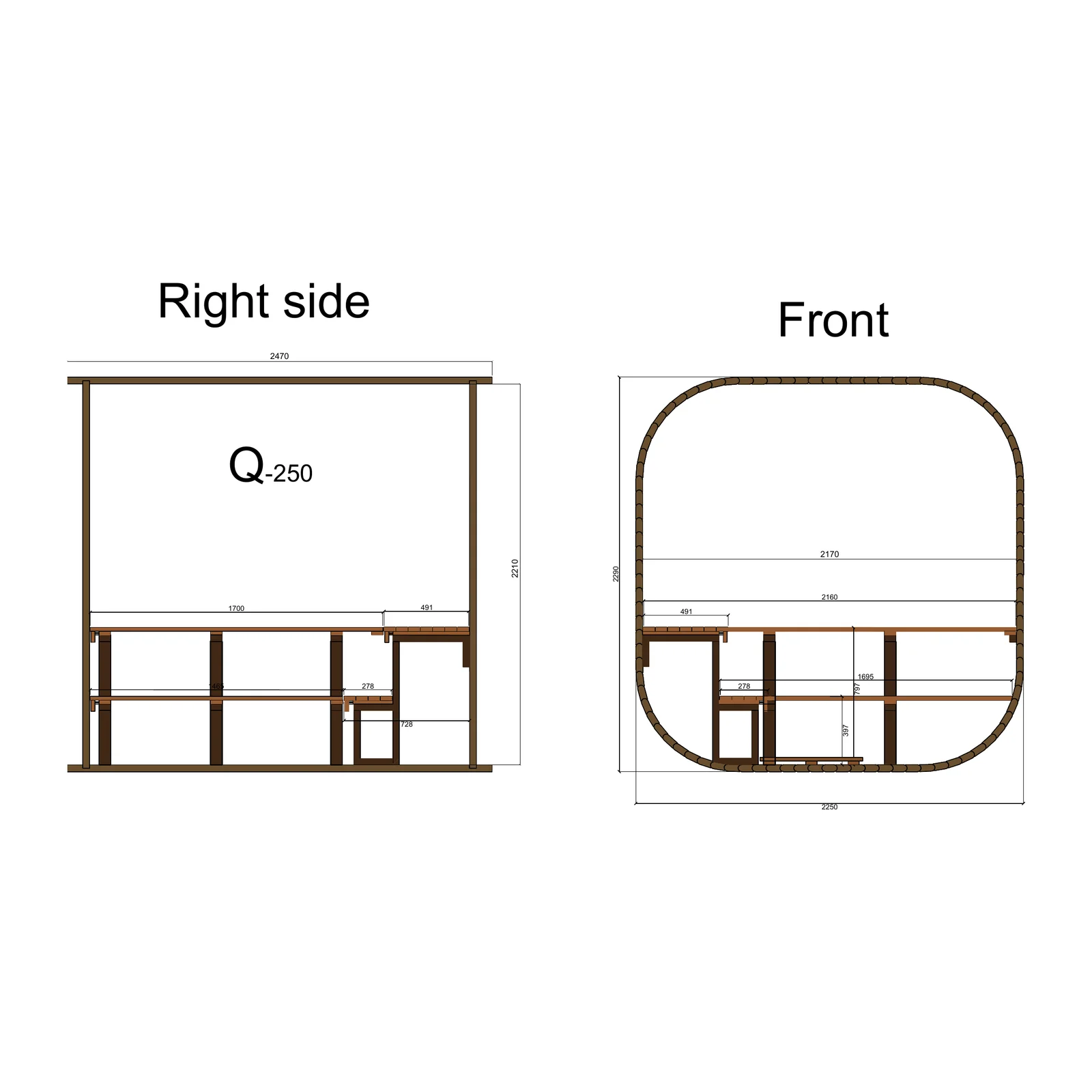Hekla Cube 250 sauna, Scandi finish, official product image