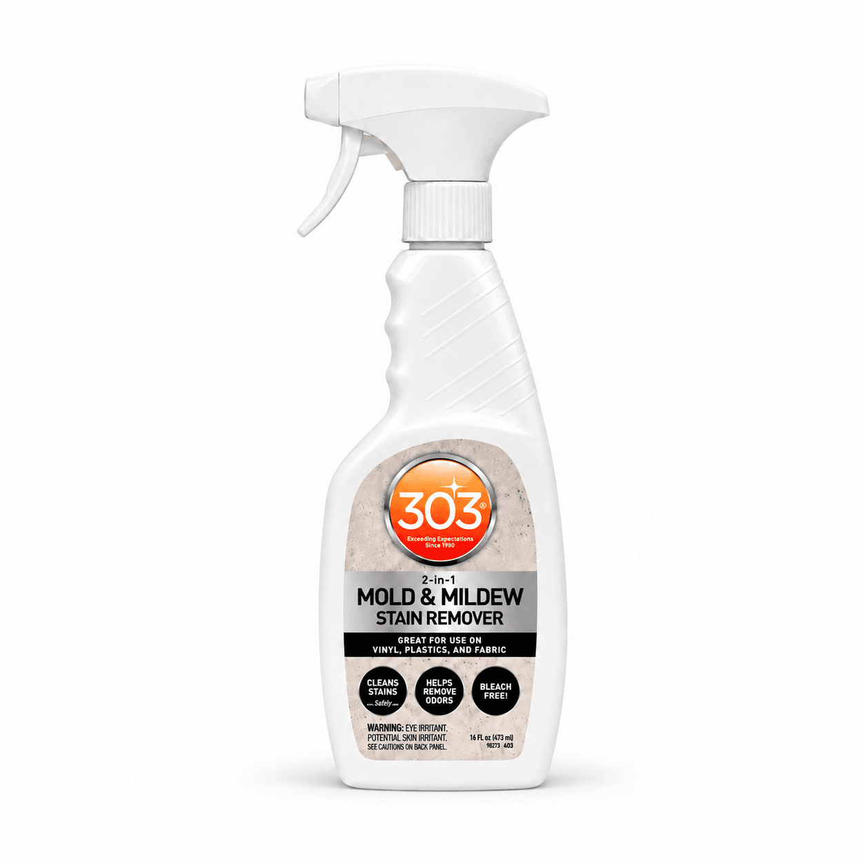 303 Mold & Mildew Stain Remover - 16 oz in a reference-based studio illustration