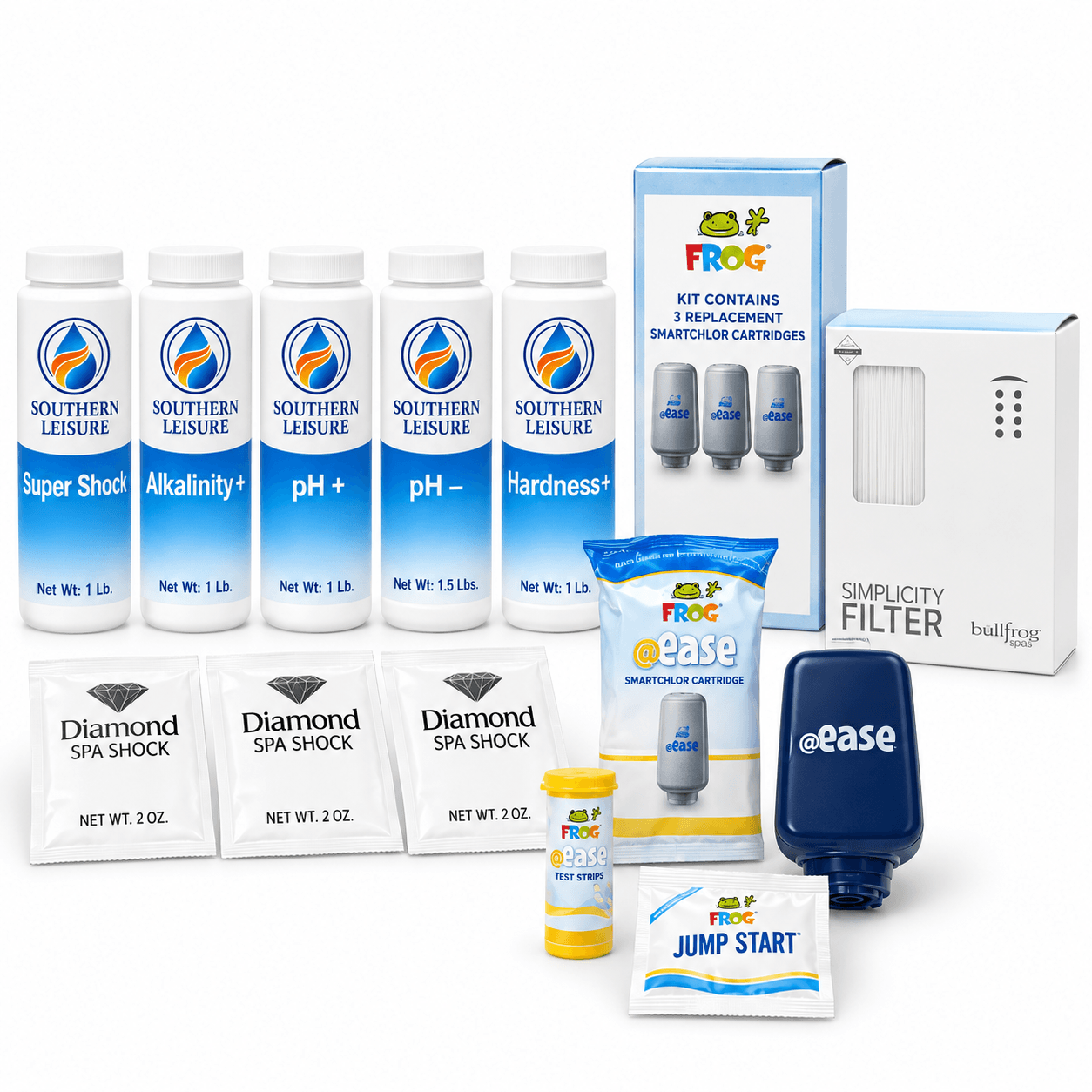 Bullfrog Spas Complete Refresh Kit in a reference-based product illustration