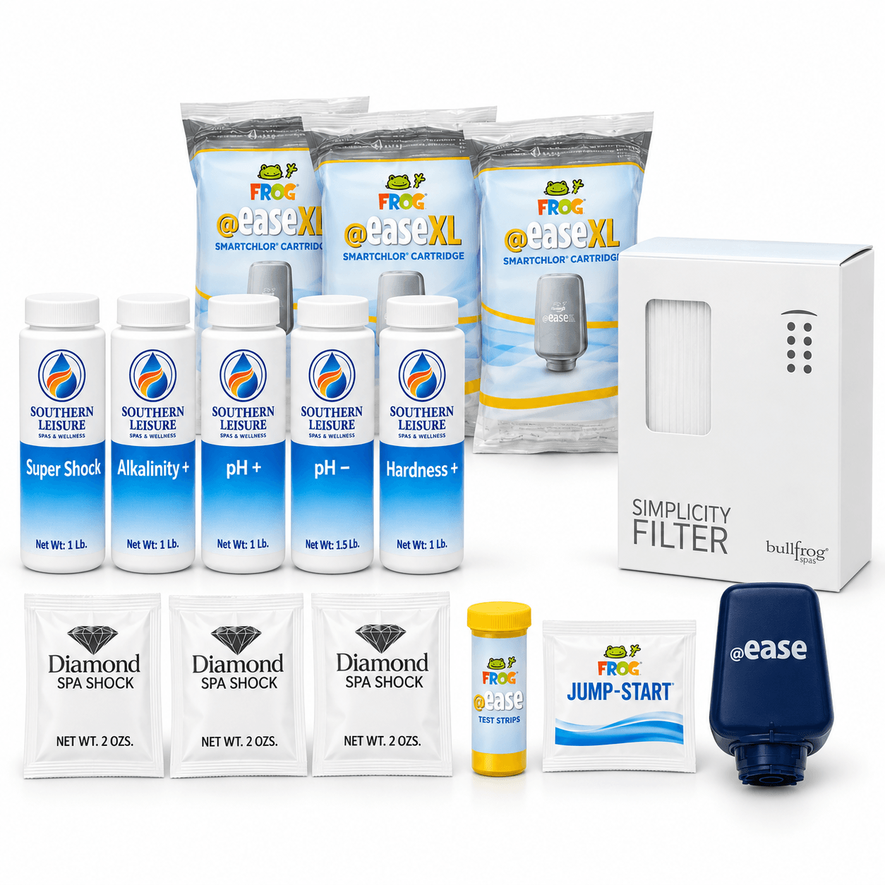 Bullfrog Spas Complete Simplicity XL Refresh Kit in a reference-based product illustration