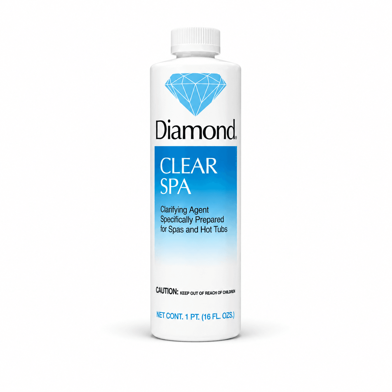 Diamond Clear Spa – Hot Tub Water Clarifier (16 oz.) in a reference-based studio illustration