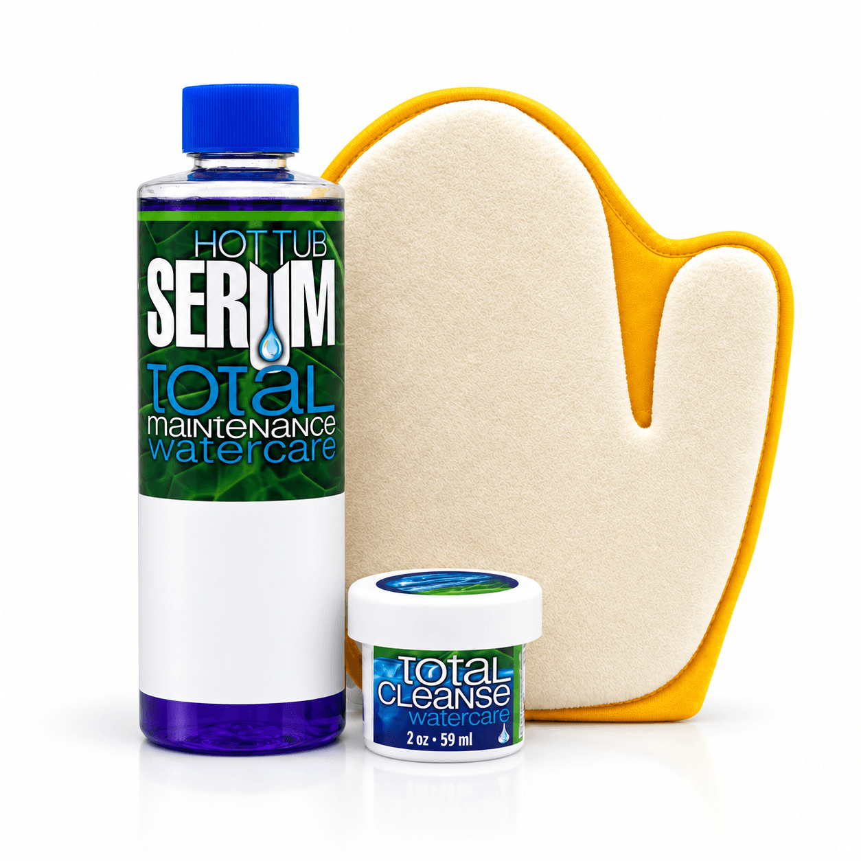 Hot Tub Serum Cleaning Kit in a reference-based product illustration