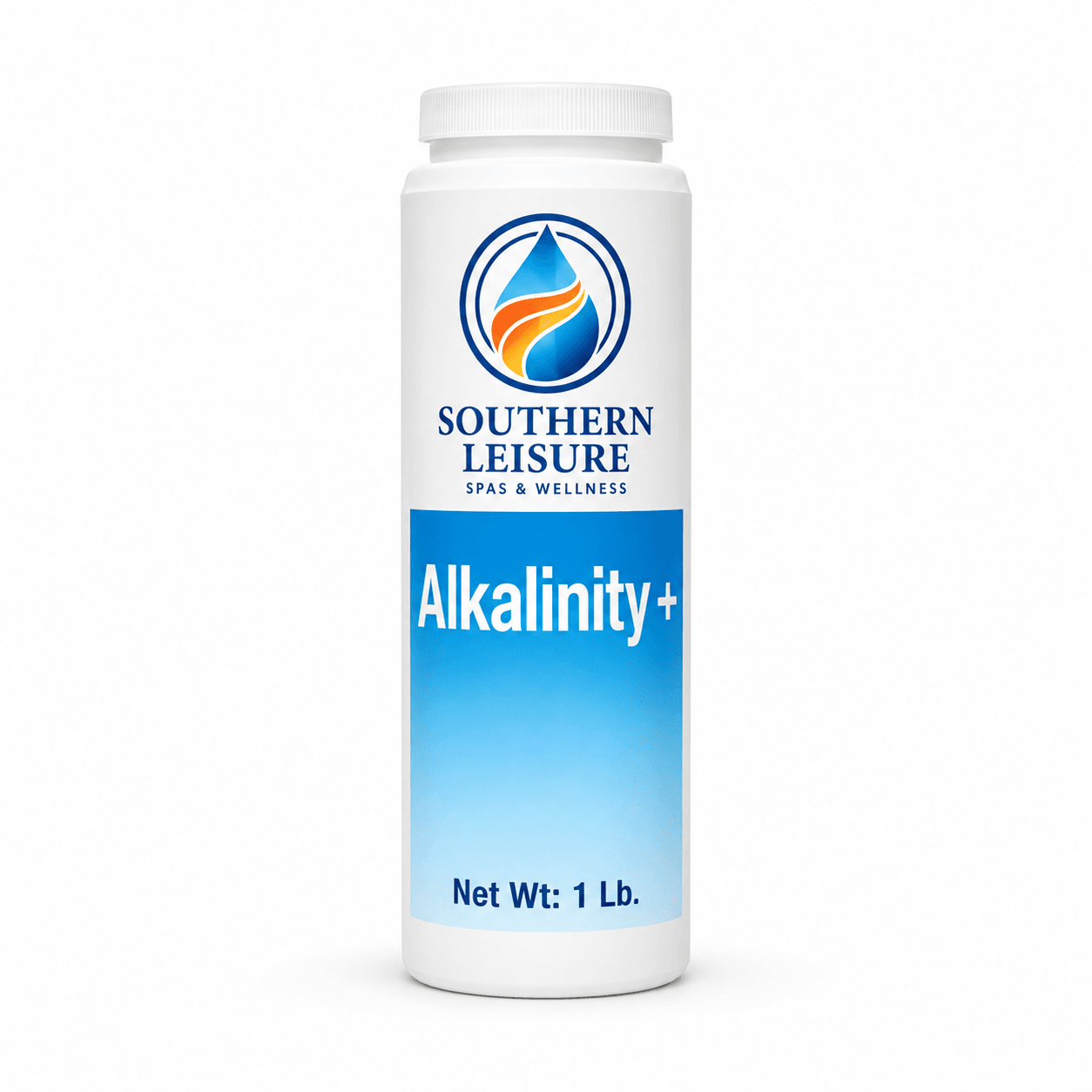 Southern Leisure Alkalinity+ for Spas – 1 lb in a reference-based studio illustration