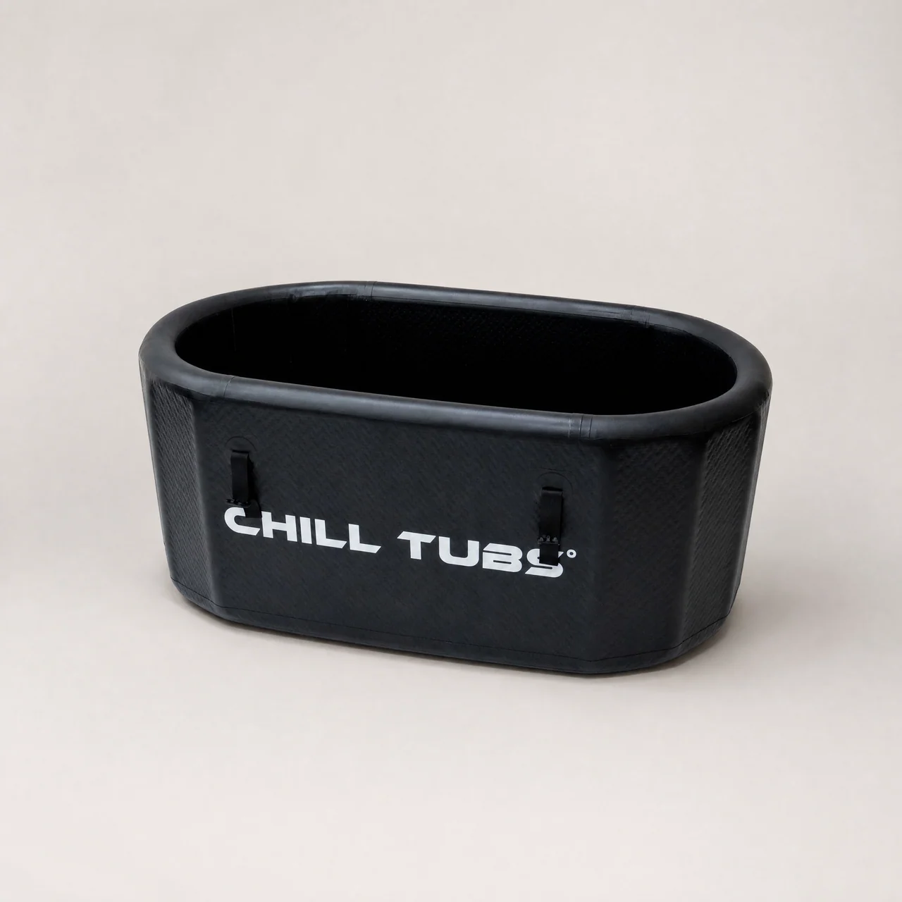 Chill Tubs Essential Bath shown open from a front three-quarter angle in a neutral studio.