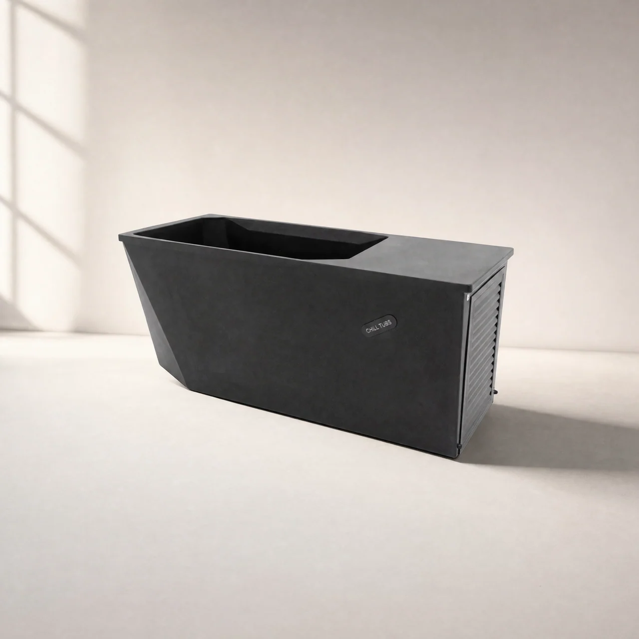 Chill Tubs Lite shown from the service-end three-quarter angle in a soft neutral studio.